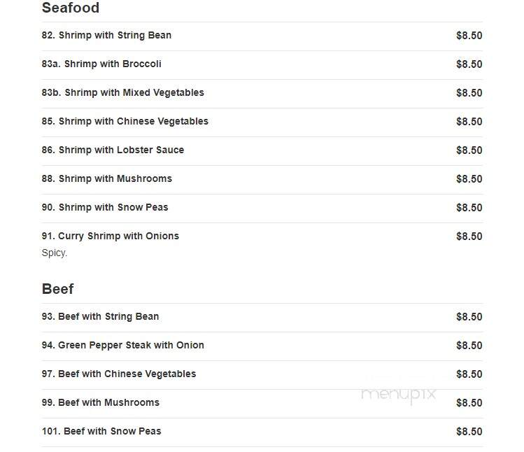 Yeung Ho - Poughkeepsie, NY menu_pic