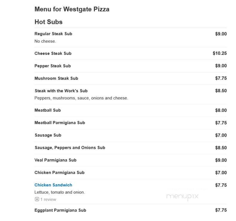 Westgate Pizza - Bethlehem, PA