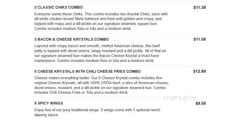 Krystal - Scottsboro, AL menu_pic