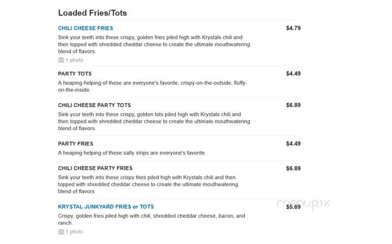 Krystal - Scottsboro, AL menu_pic