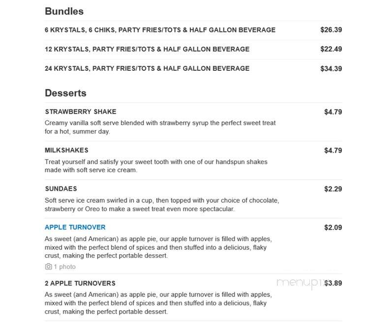 Krystal - Scottsboro, AL menu_pic