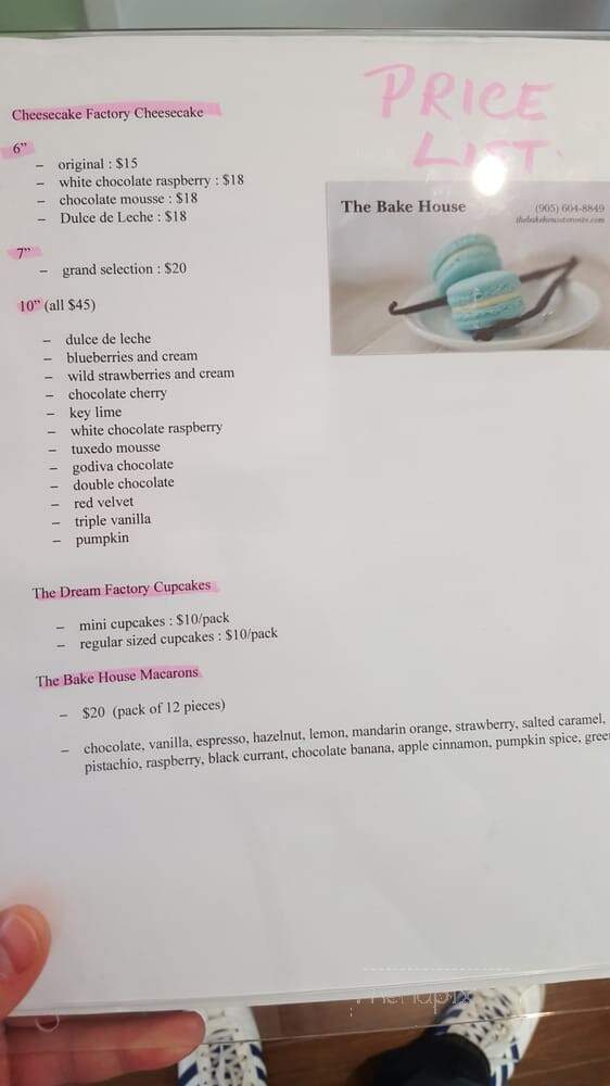 The Bake House - Markham, ON menu_pic