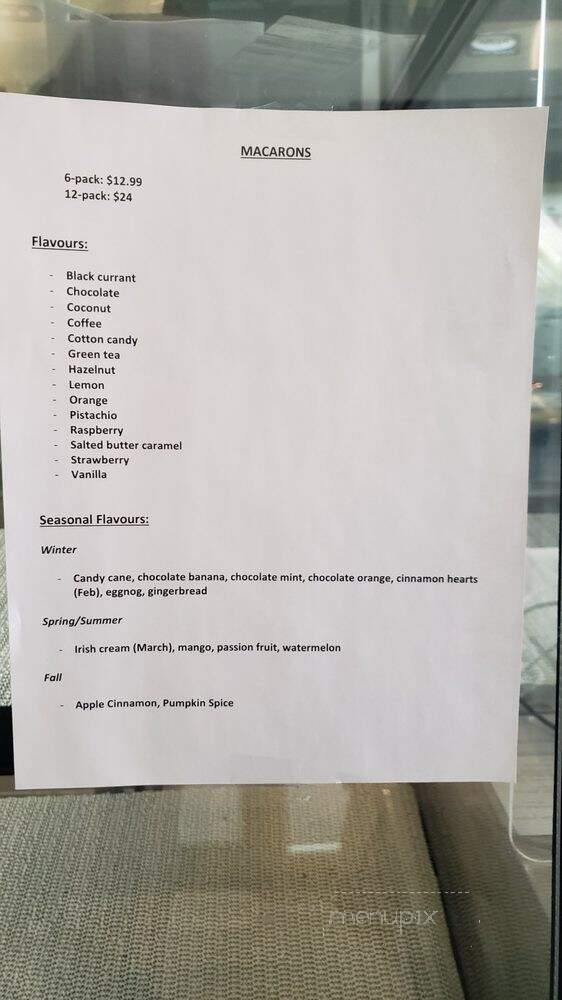 The Bake House - Markham, ON menu_pic