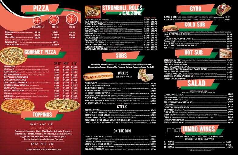 Pizza Palace Pizza & Grill - East Stroudsburg, PA menu_pic