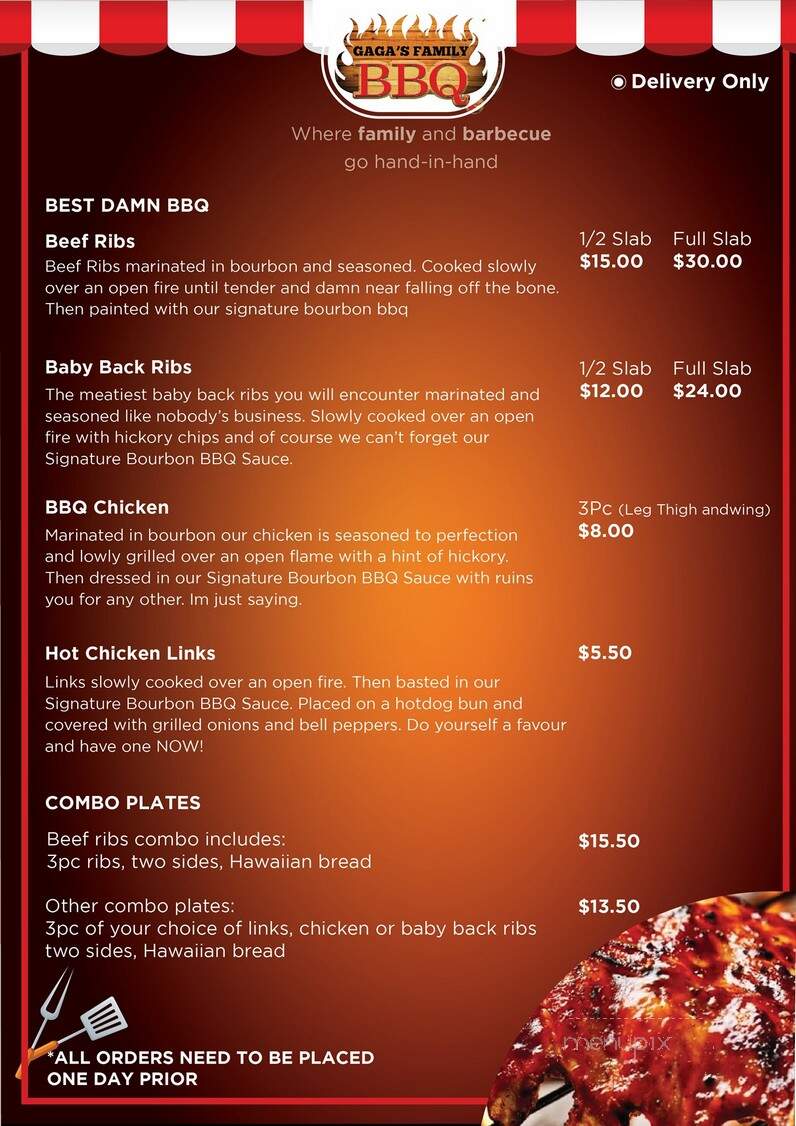 Gaga's Family BBQ - Santa Monica, CA menu_pic