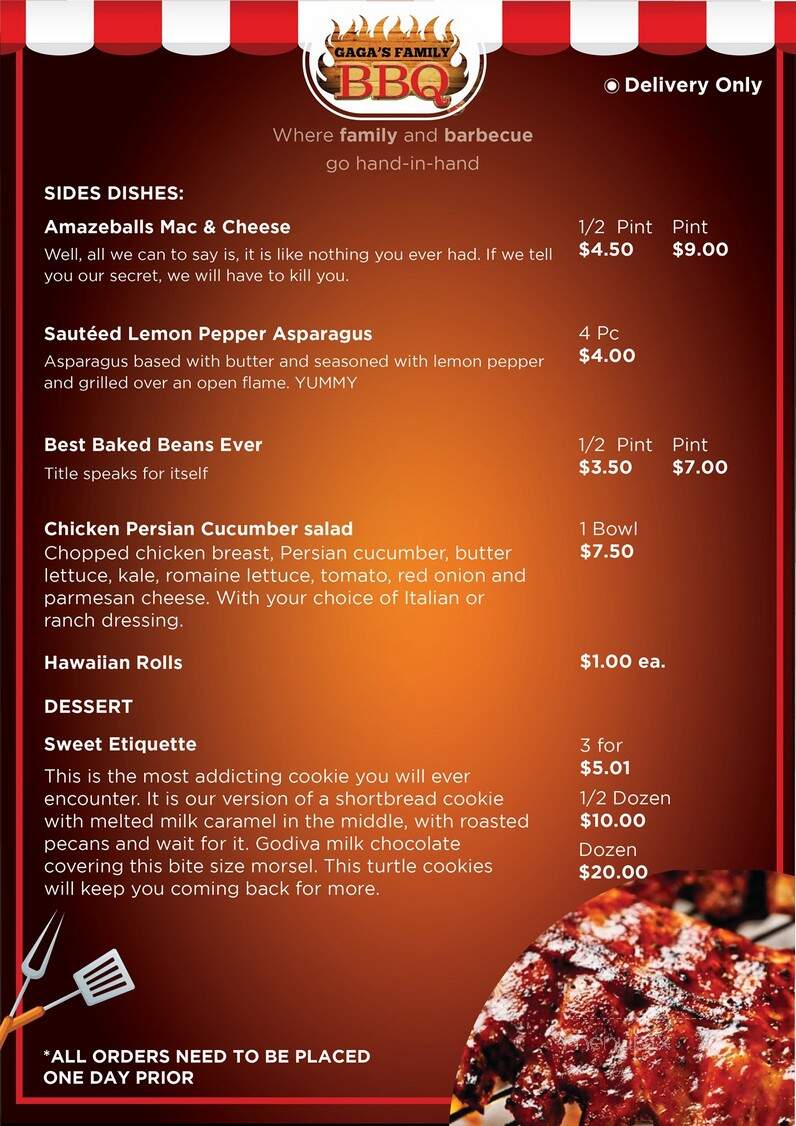 Gaga's Family BBQ - Santa Monica, CA menu_pic