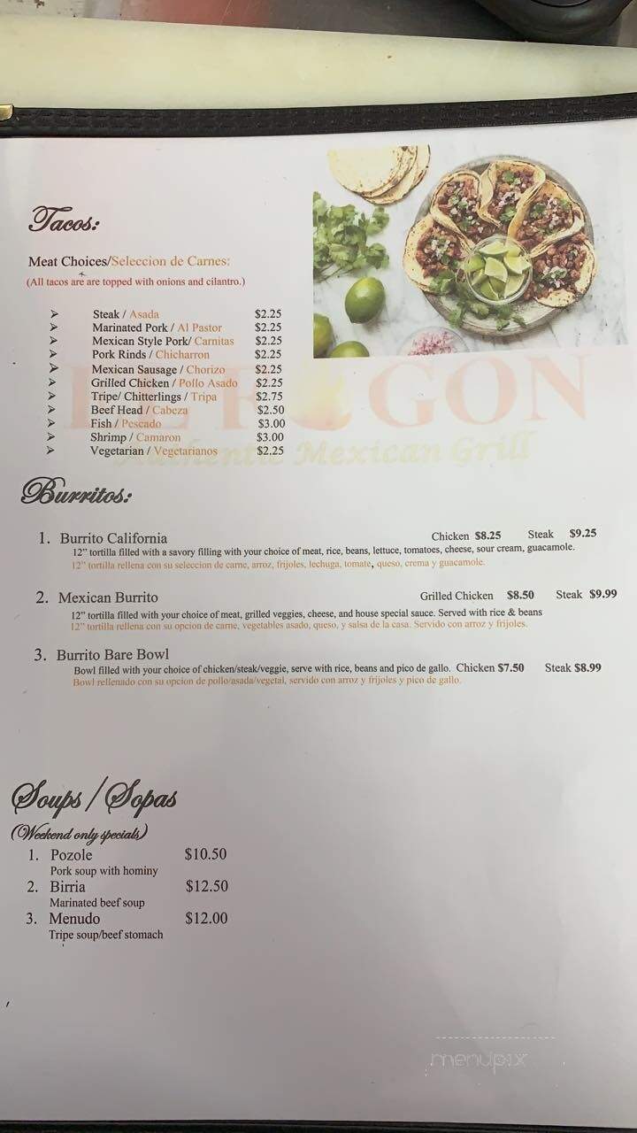 El Fogon - Auburn Hills, MI menu_pic