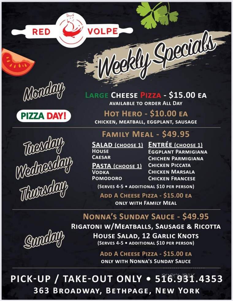 Red Volpe - Bethpage, NY menu_pic