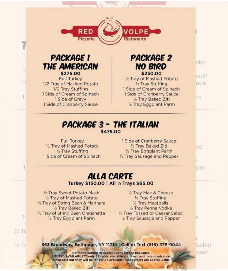 Red Volpe - Bethpage, NY menu_pic