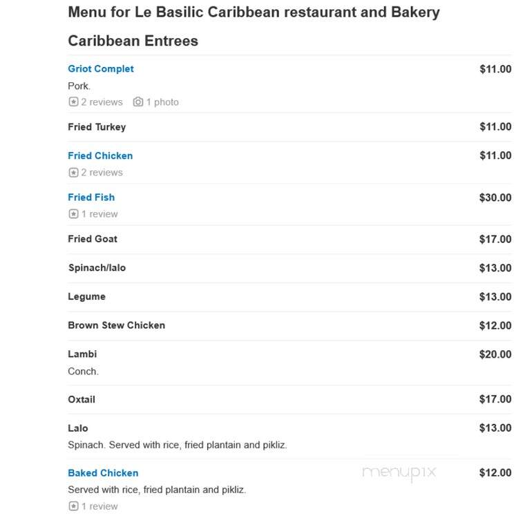 Le Basilic Caribbean restaurant and Bakery - Lake Worth, FL