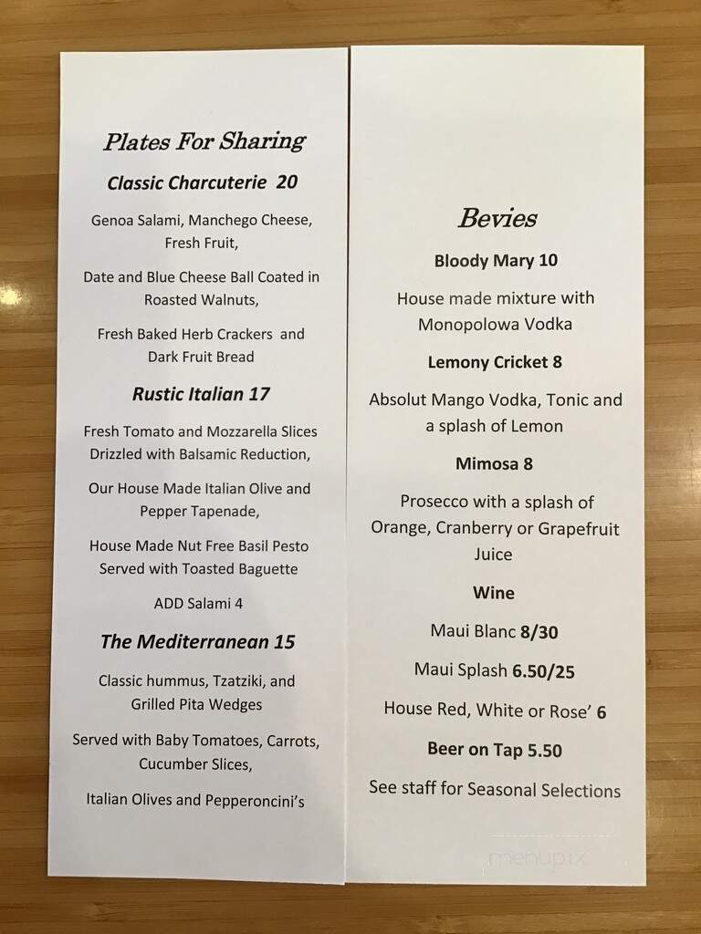 The Blythe Cricket - Joseph, OR menu_pic
