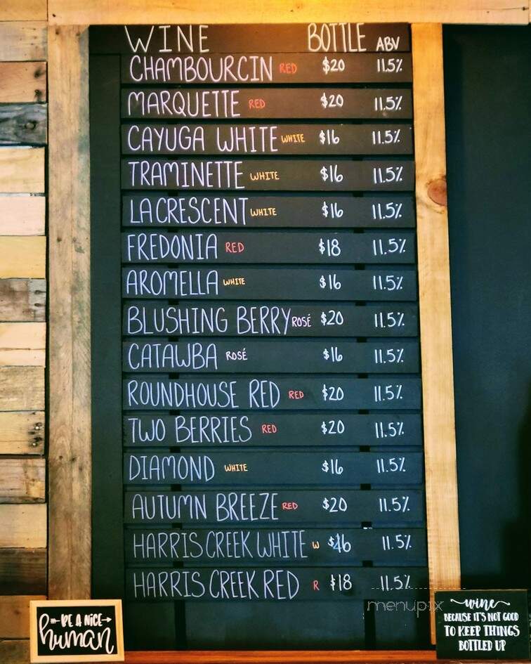 Twenty One Barrels Cidery & Winery - Bradford, OH menu_pic