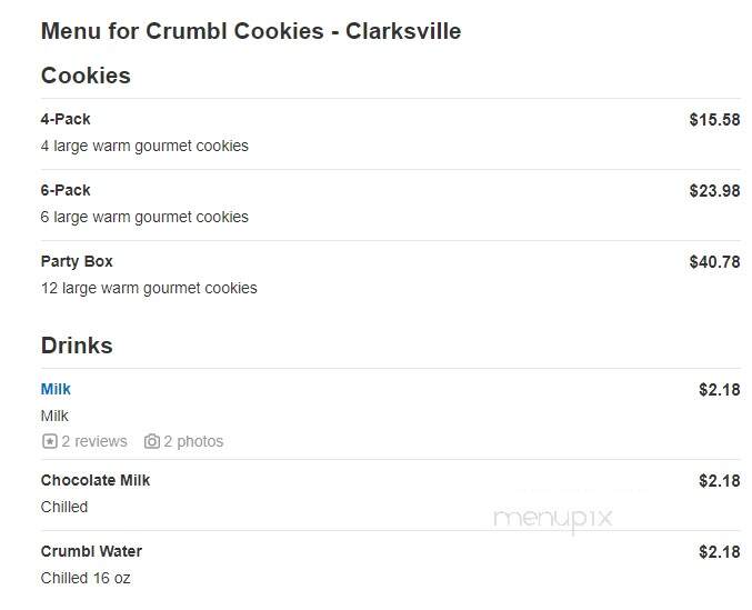 Crumbl Cookies - Clarkesville, TN menu_pic