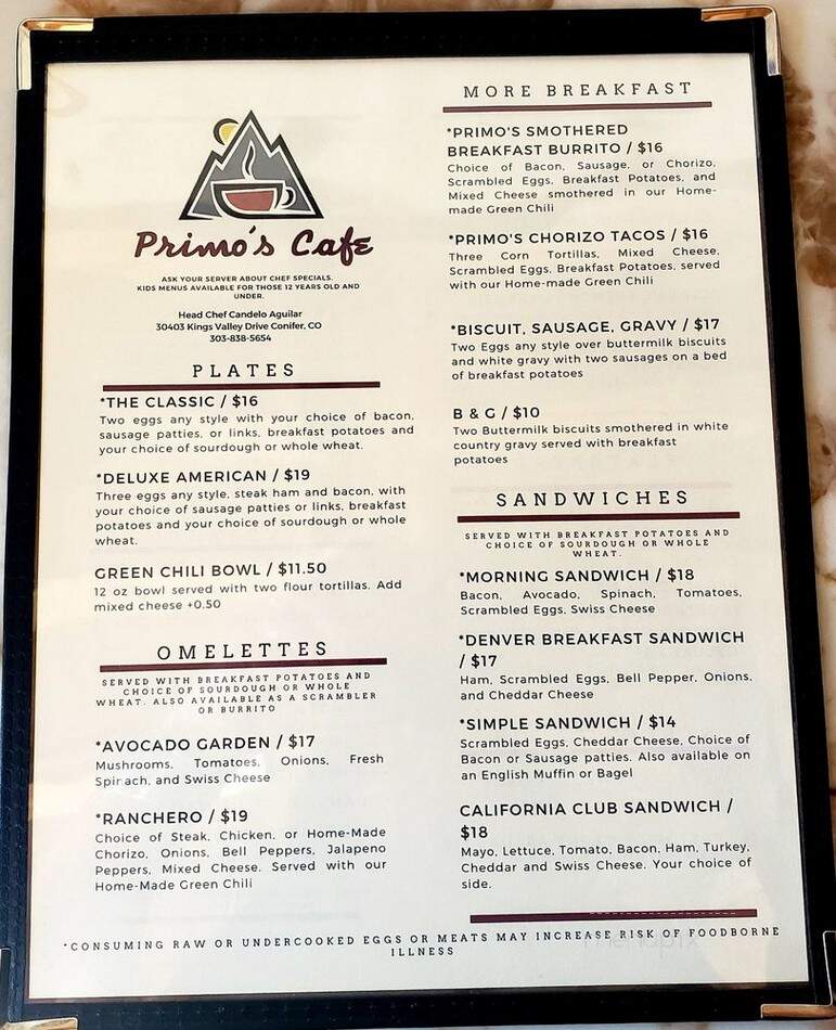 Primo's Cafe - Conifer, CO