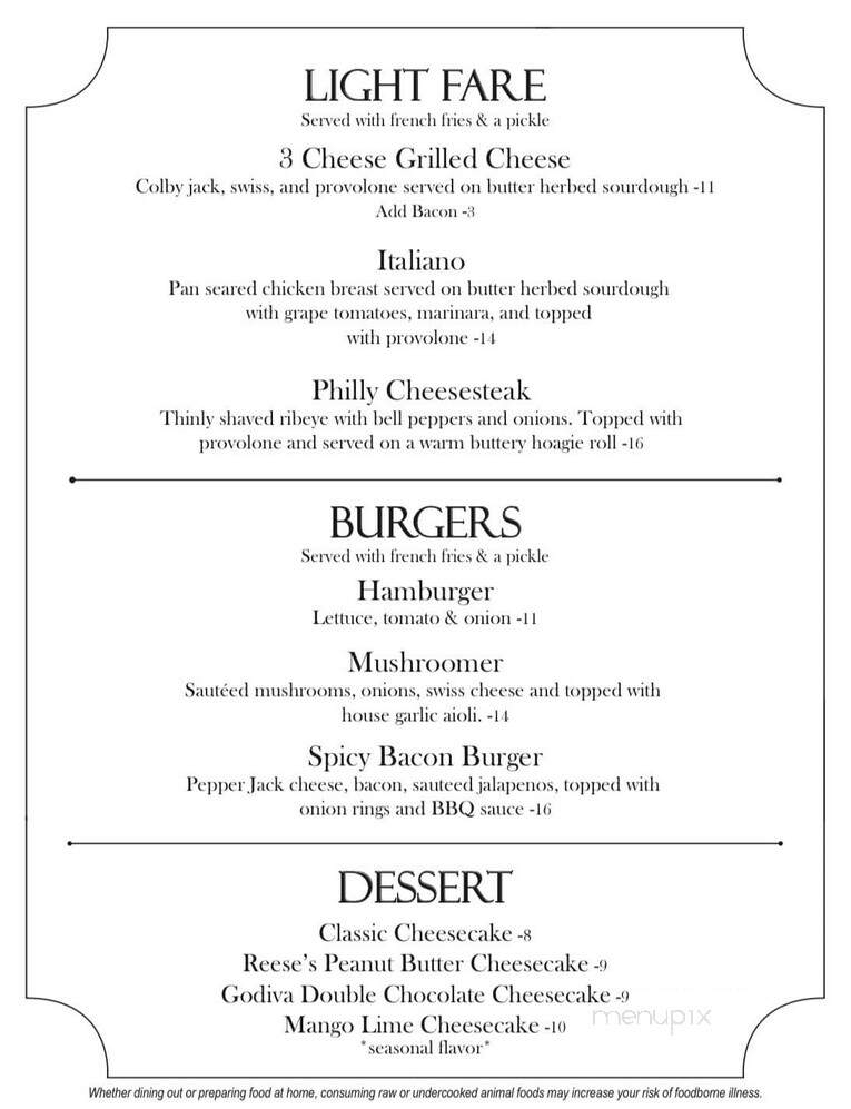 Three Eleven Bar & Bistro - Algoma, WI menu_pic