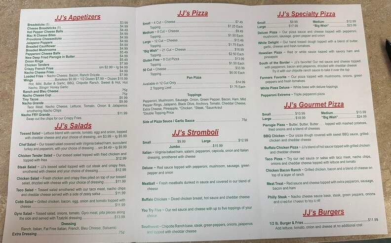 Jj's - Scottdale, PA menu_pic