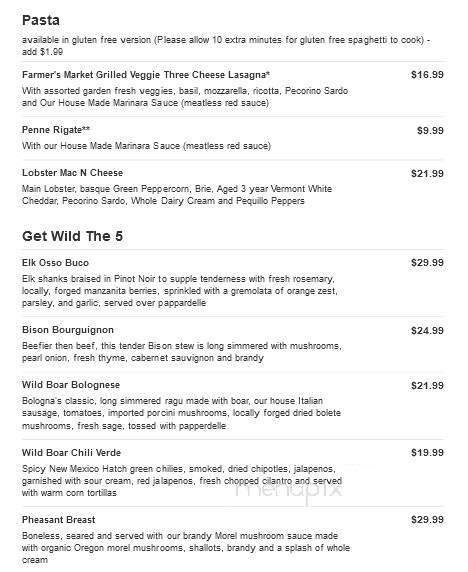 The Old 5 Mile House Restaurant & Bar - Nevada City, CA menu_pic