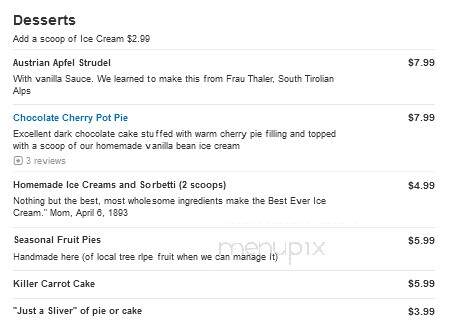The Old 5 Mile House Restaurant & Bar - Nevada City, CA menu_pic