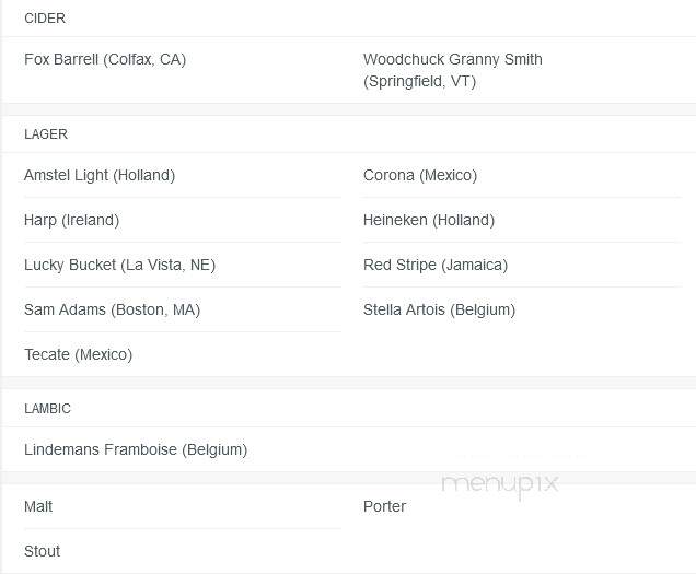 Slowdown - Omaha, NE menu_pic