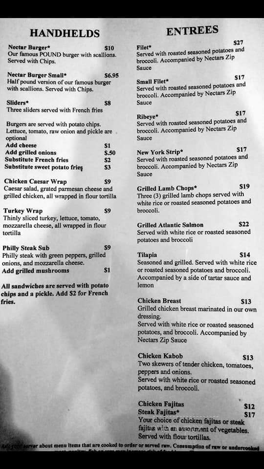 Nectars Wine Bar - Orchard Lake, MI menu_pic