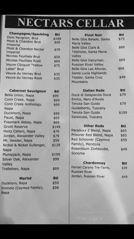 Nectars Wine Bar - Orchard Lake, MI menu_pic