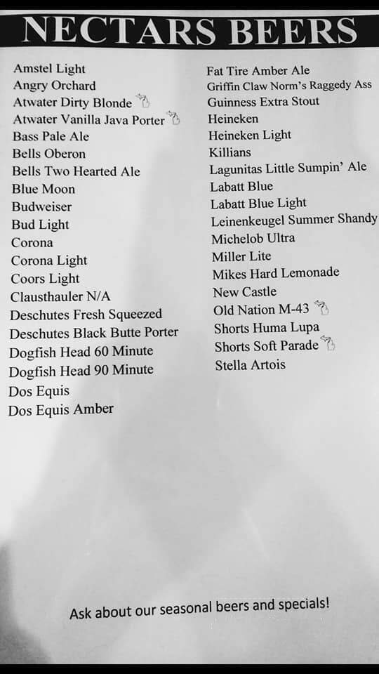 Nectars Wine Bar - Orchard Lake, MI menu_pic