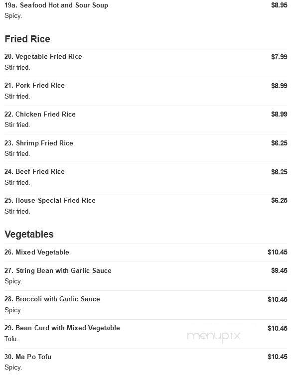 Dragon House Chinese Buffet - Charlotte, NC menu_pic