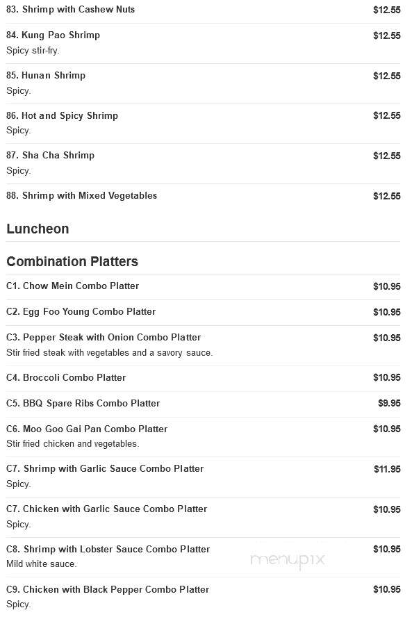 Dragon House Chinese Buffet - Charlotte, NC menu_pic