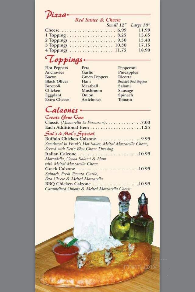 Sal's & Mal's Pizzeria - Foxborough, MA menu_pic