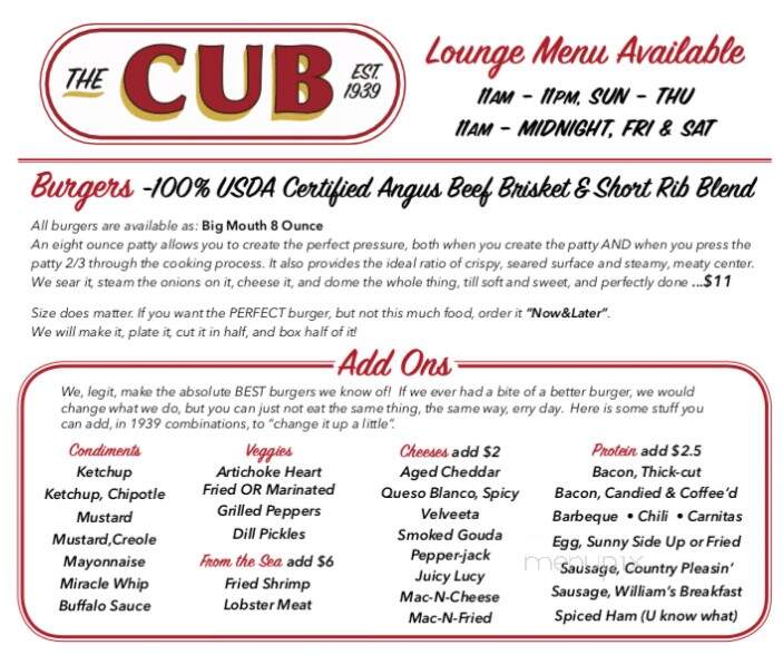 Cub Restaurant - Shreveport, LA