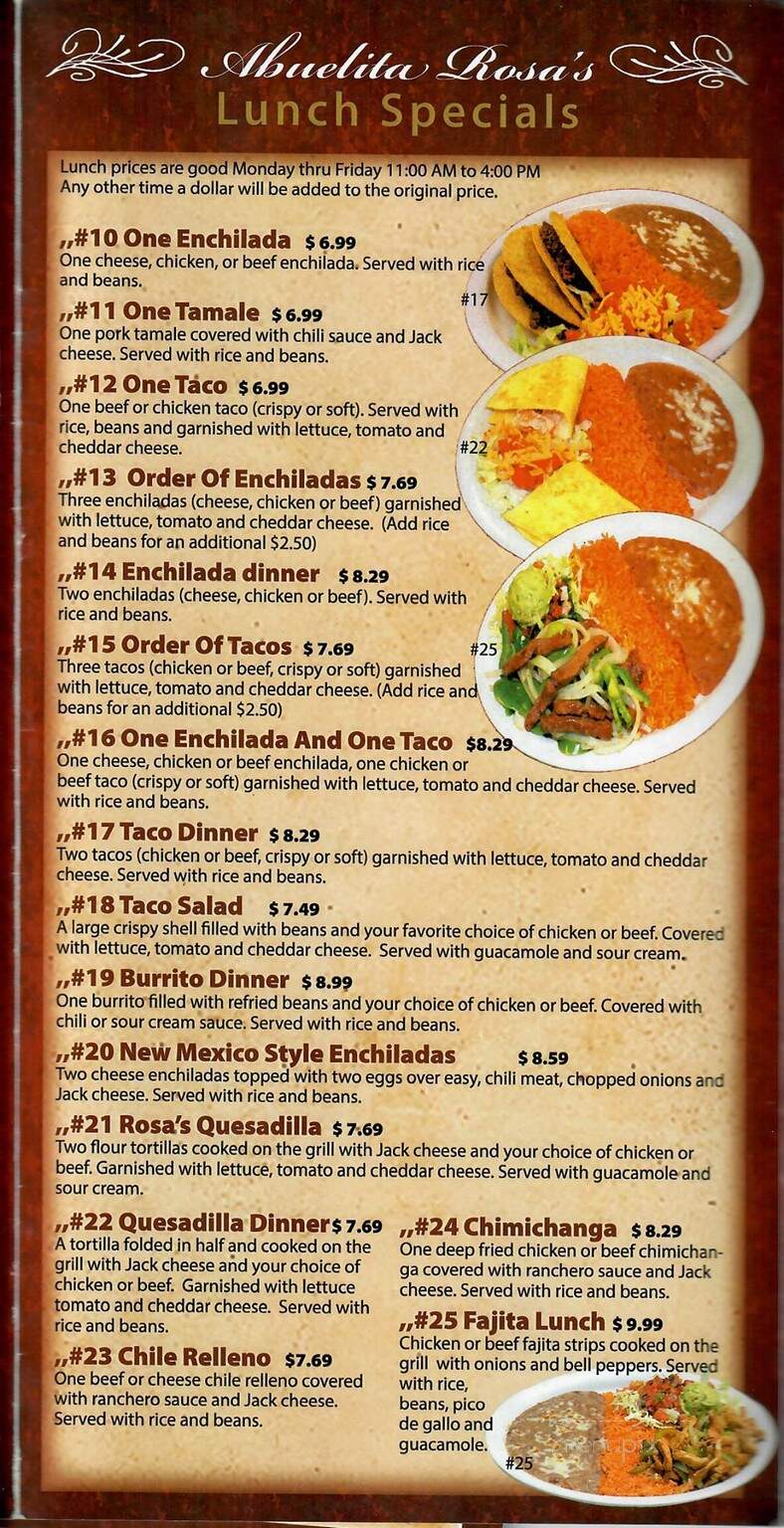Abuelita's - Shawnee, OK menu_pic