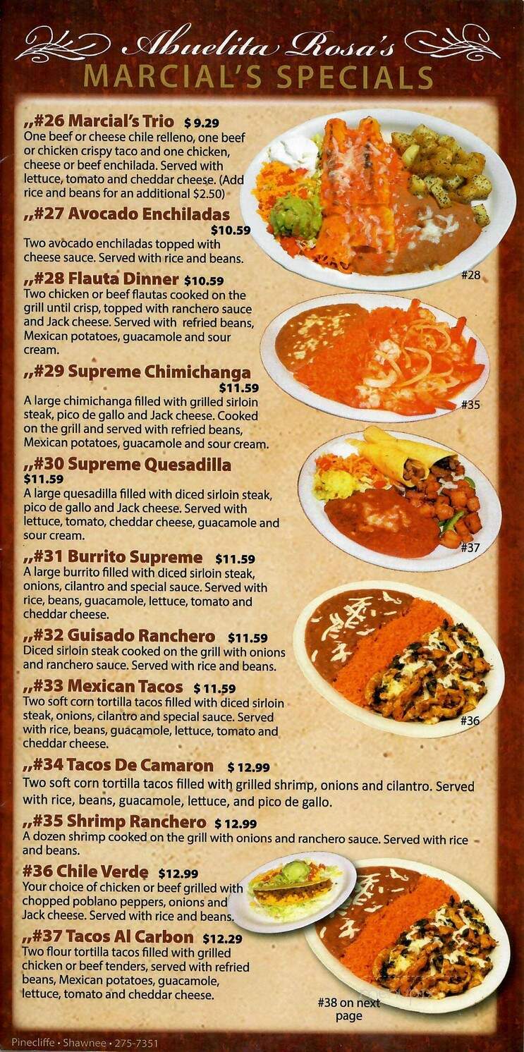 Abuelita's - Shawnee, OK menu_pic