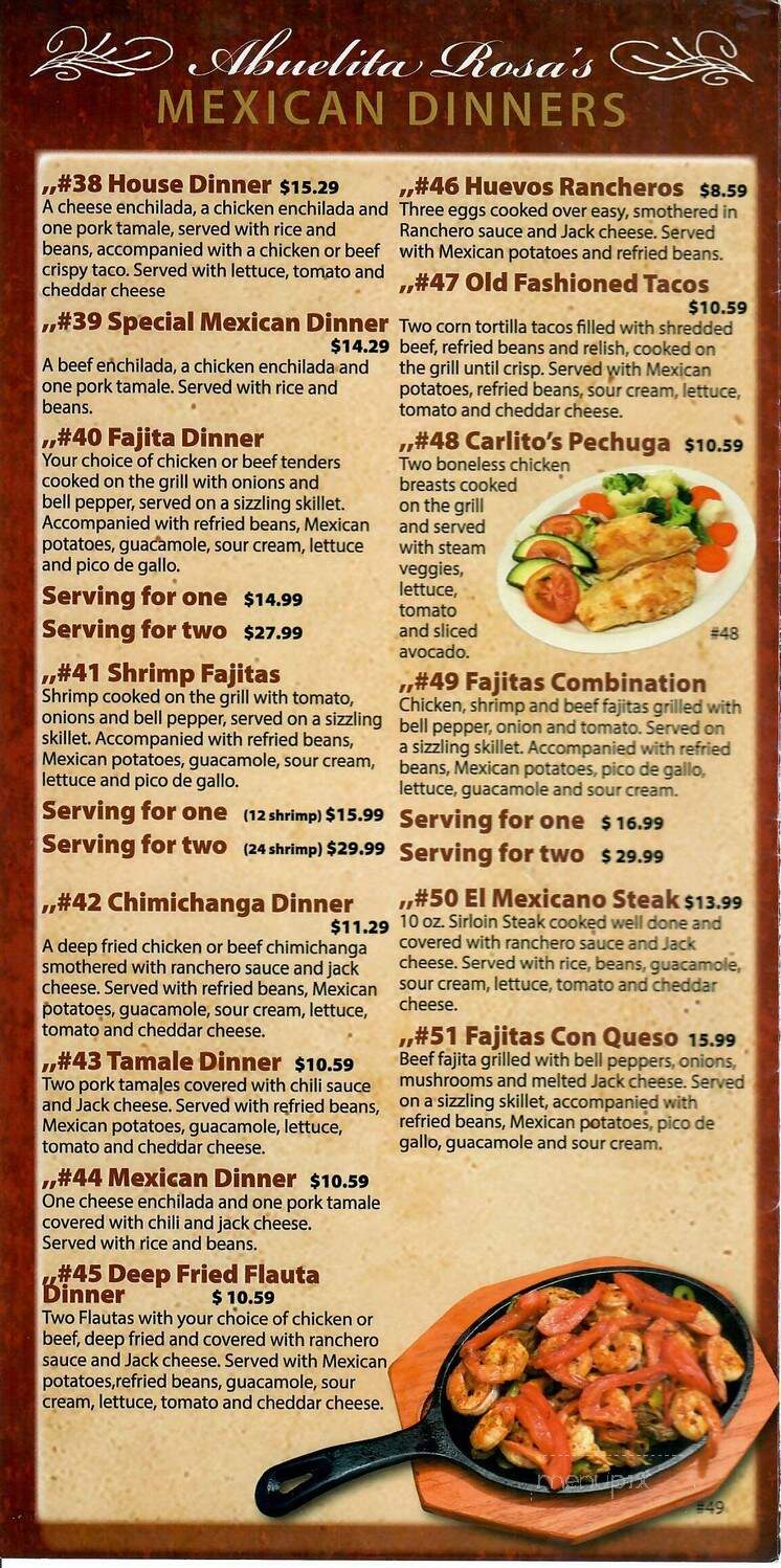 Abuelita's - Shawnee, OK menu_pic