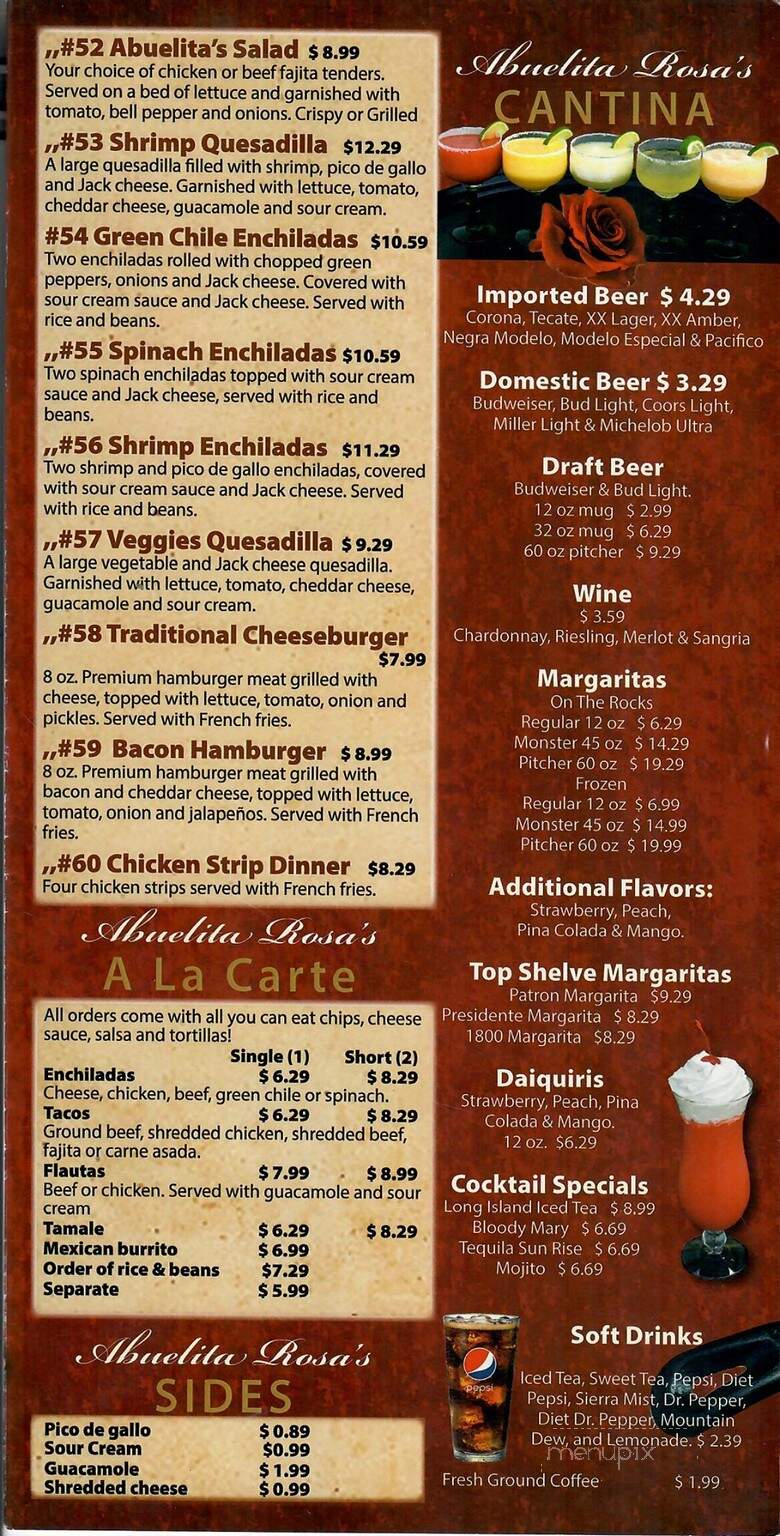 Abuelita's - Shawnee, OK menu_pic