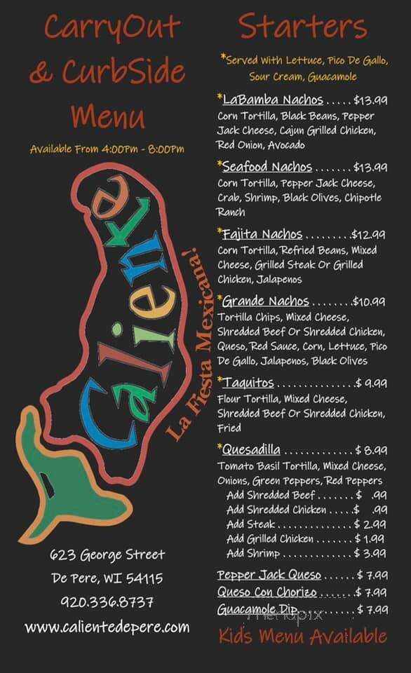 Caliente La Fiesta Mexicana - De Pere, WI menu_pic