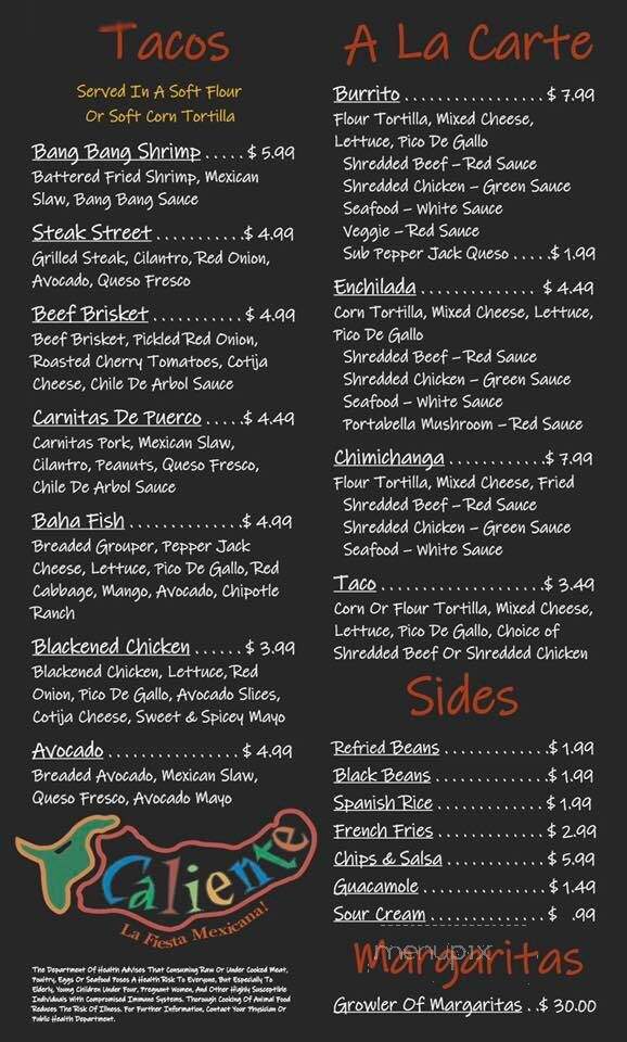 Caliente La Fiesta Mexicana - De Pere, WI menu_pic