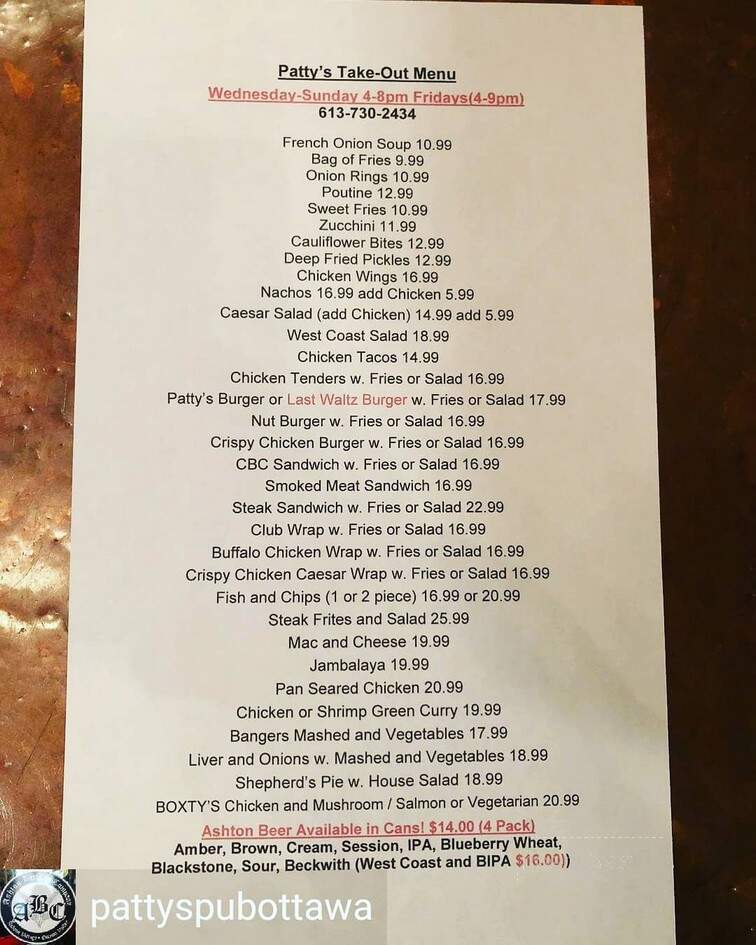 Quinn's Ale House - Ottawa, ON menu_pic