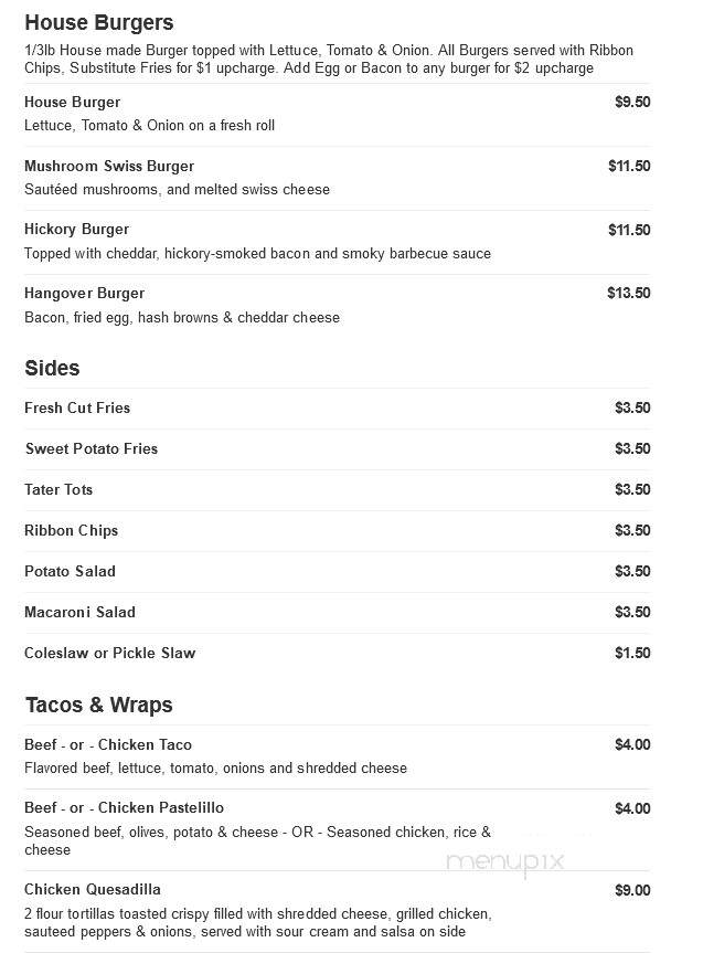 Krooked Rooster - Sardinia, NY menu_pic