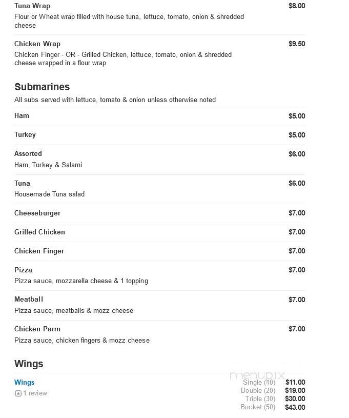 Krooked Rooster - Sardinia, NY menu_pic