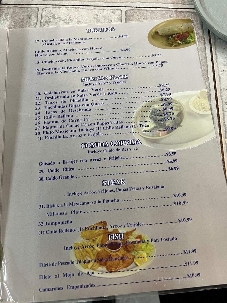 Martha's Cafe - El Paso, TX menu_pic