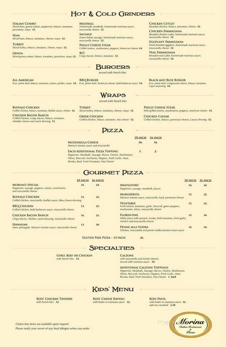 Morina Italian Restaurant & Pizza - Haddam, CT