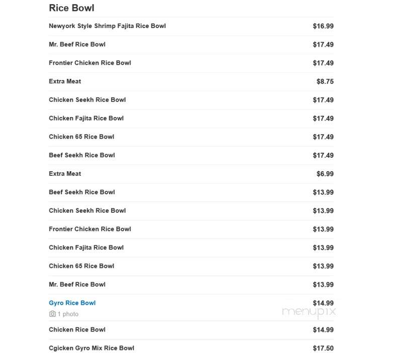 Bison Burger - Des Plaines, IL menu_pic