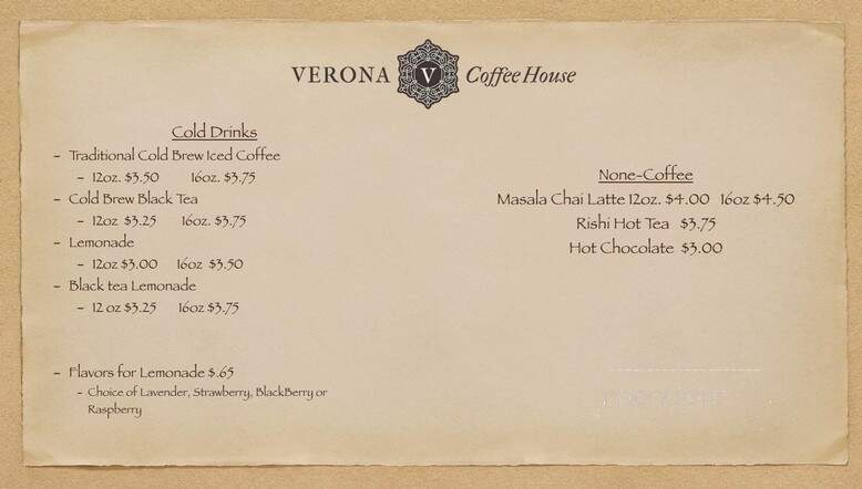 Verona Coffee House - Bloomington, IN