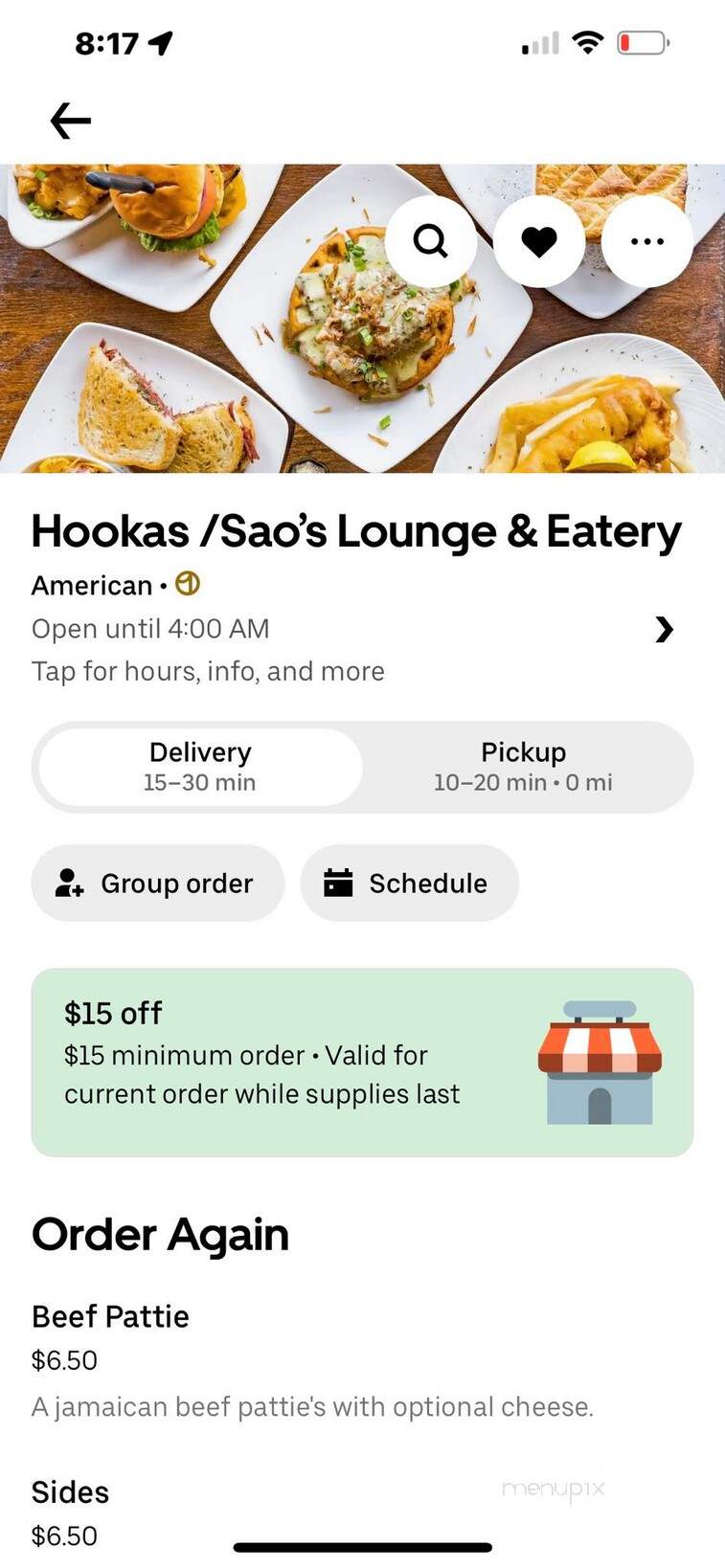 Sao's - Bloomington, IL menu_pic