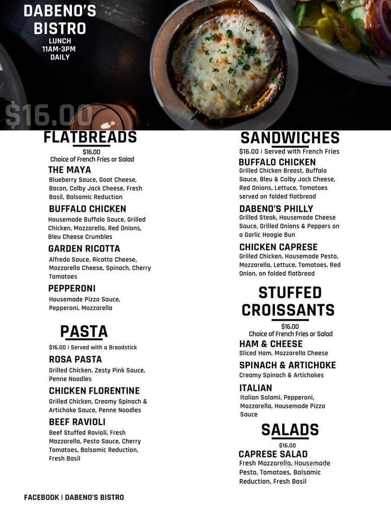Dabeno's Bistro - Williston, ND menu_pic