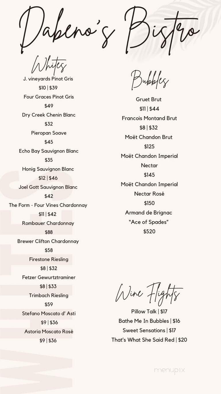 Dabeno's Bistro - Williston, ND menu_pic