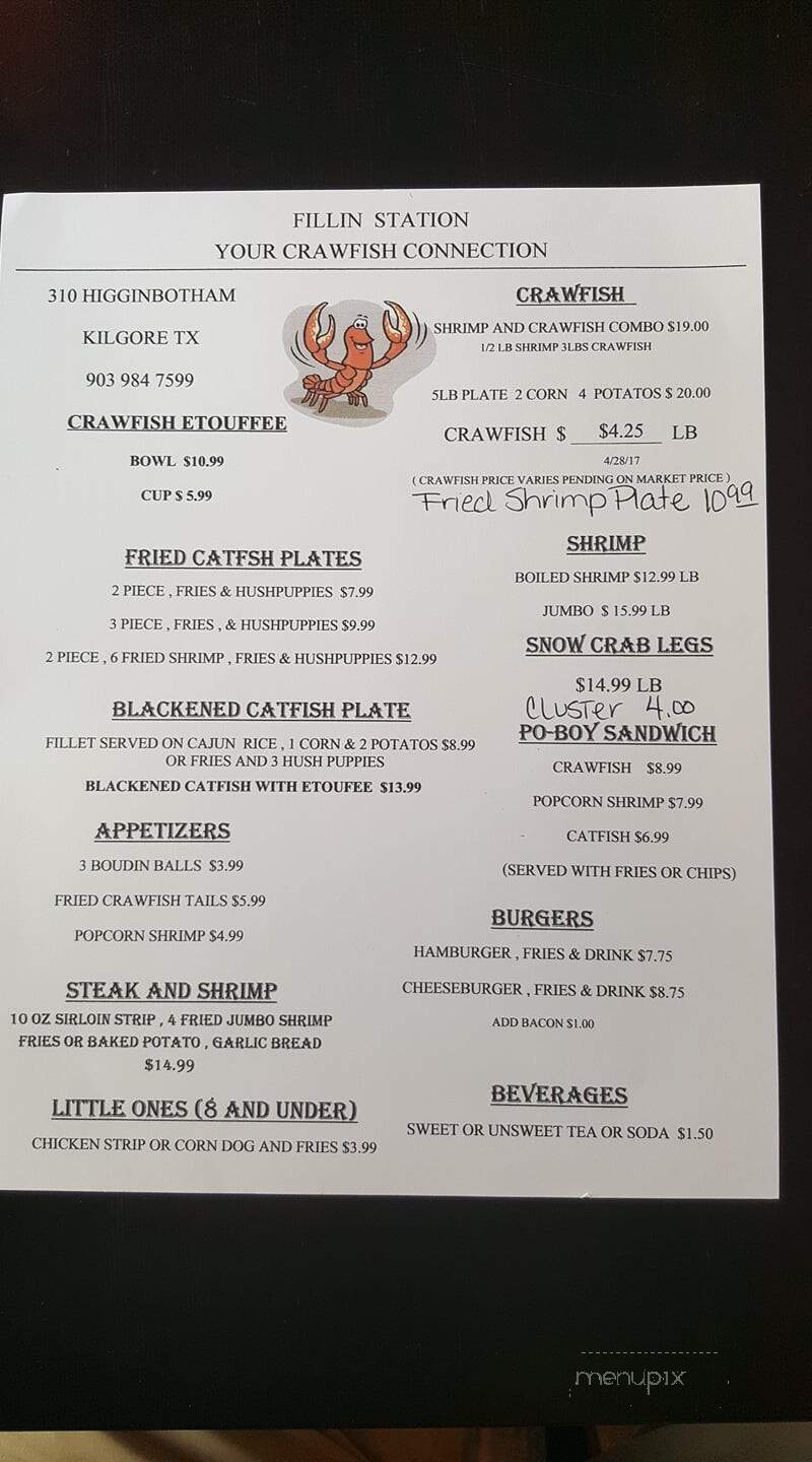 Fillin Station Donut and Deli Cafe - Kilgore, TX menu_pic