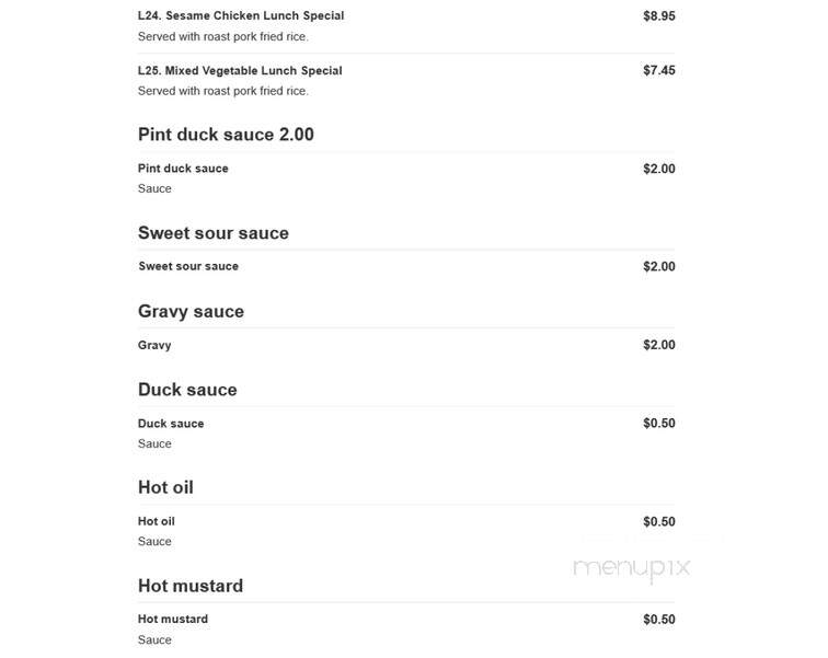 Fortune Corner - Malden, MA menu_pic