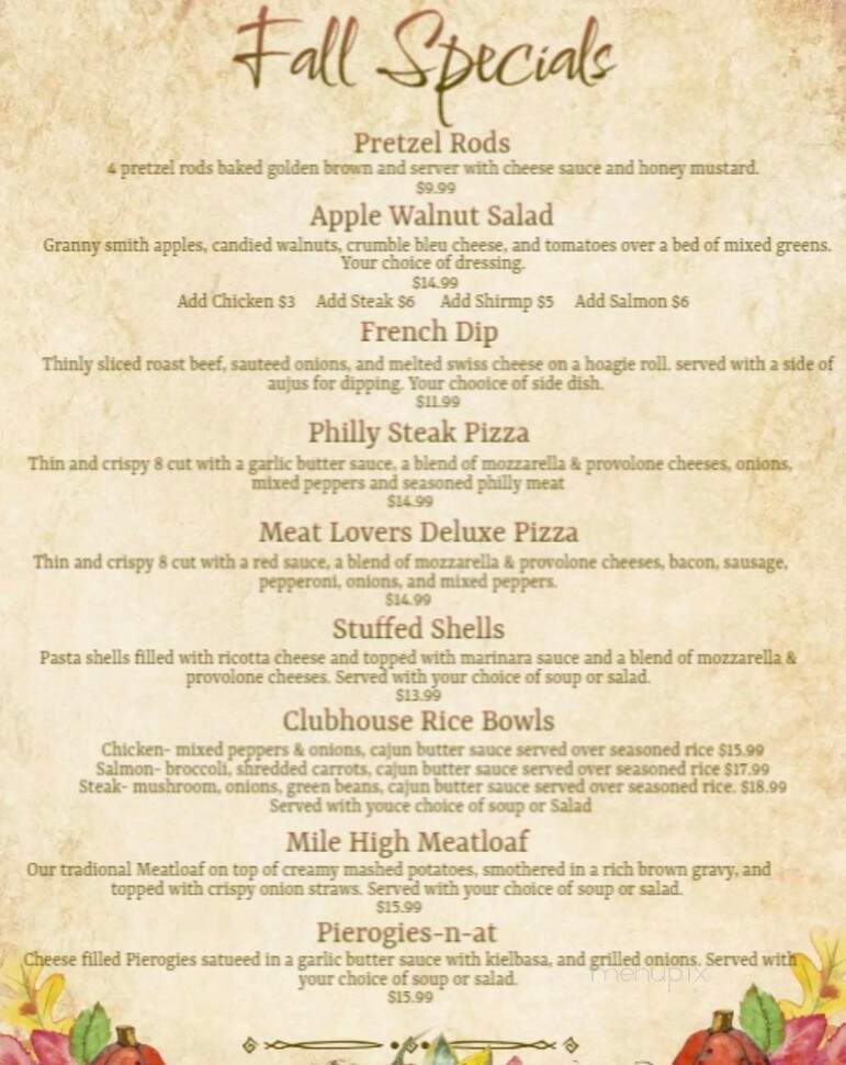 The Clubhouse Gibsonia - Gibsonia, PA menu_pic