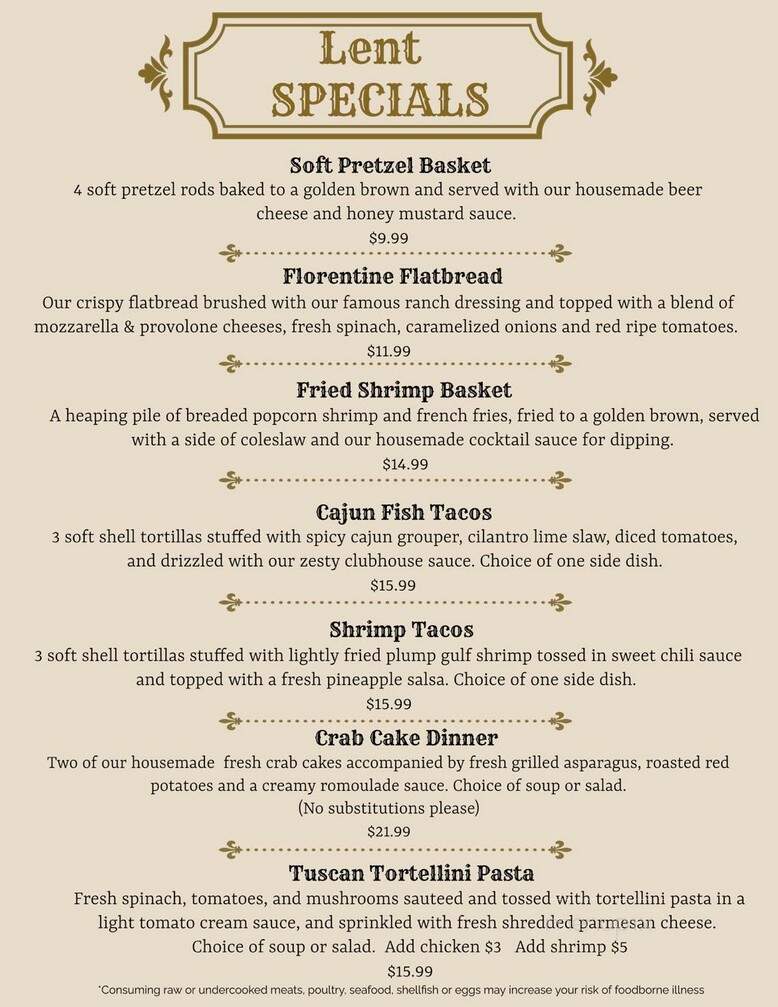 The Clubhouse Gibsonia - Gibsonia, PA menu_pic